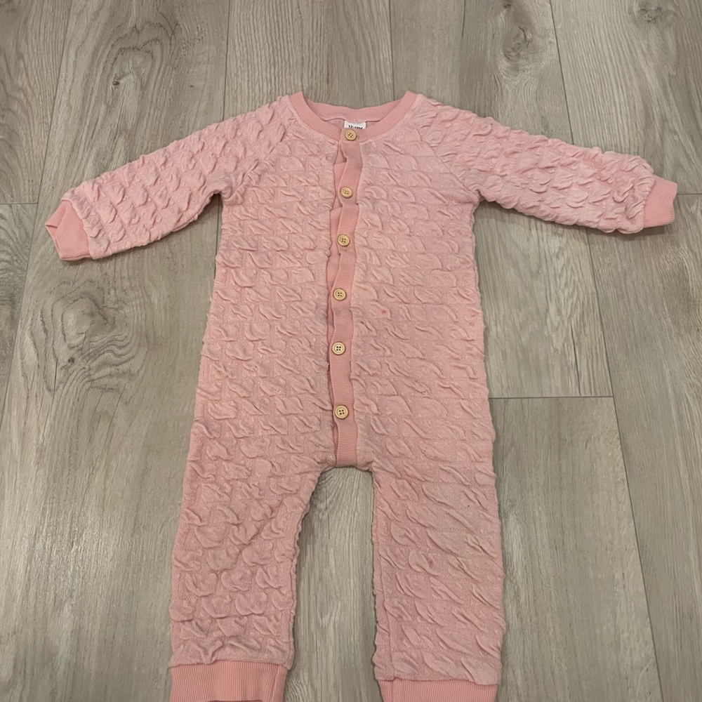 Pink Textured Baby Onesie